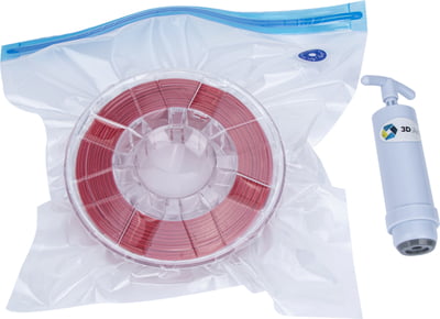 Filament storage in a vacuum bag from 3D Jake