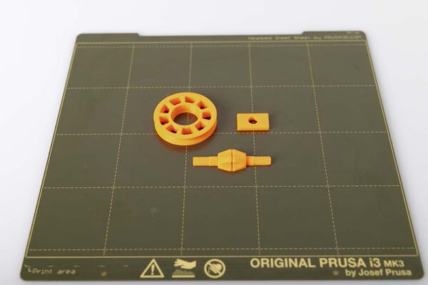 3D prints of idler pulley, screw and nut