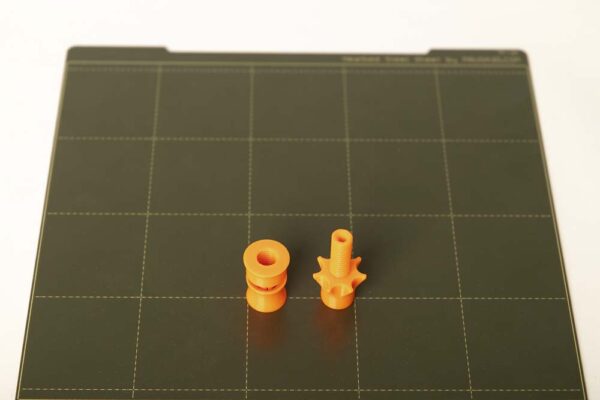 3D printing parts feedthrough inlet tube connector and tube clamp with thread for the filament feedthrough in the 3D printer enclosure