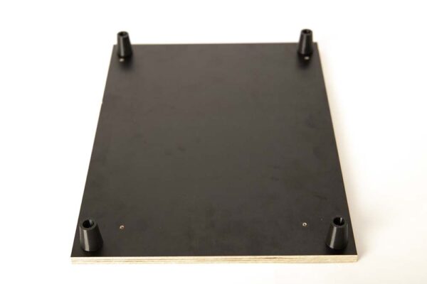 Wooden panel with all 4 mounted damper feet