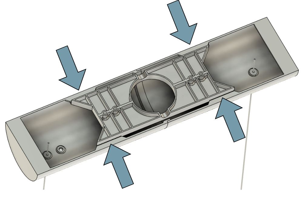 3D_Print_Pendant_Light_Mounting_Mechanism_1 CAD illustration shows where the retaining claws hold the 3D printed pendant light in position